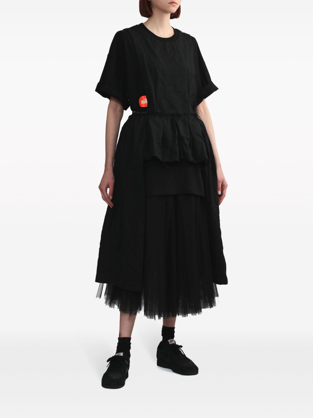 Shop Black Comme Des Garçons Cut-out Midi Dress In Black