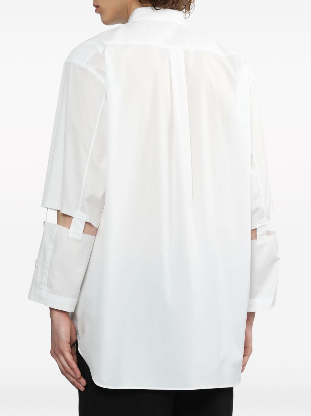 Black Comme Des Garcons cut-out cotton-poplin shirt Women