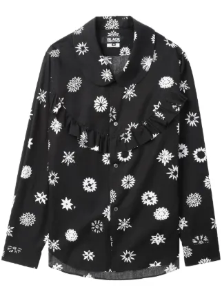 Black Comme Des Garçons グラフィック ラッフルシャツ | ブラック