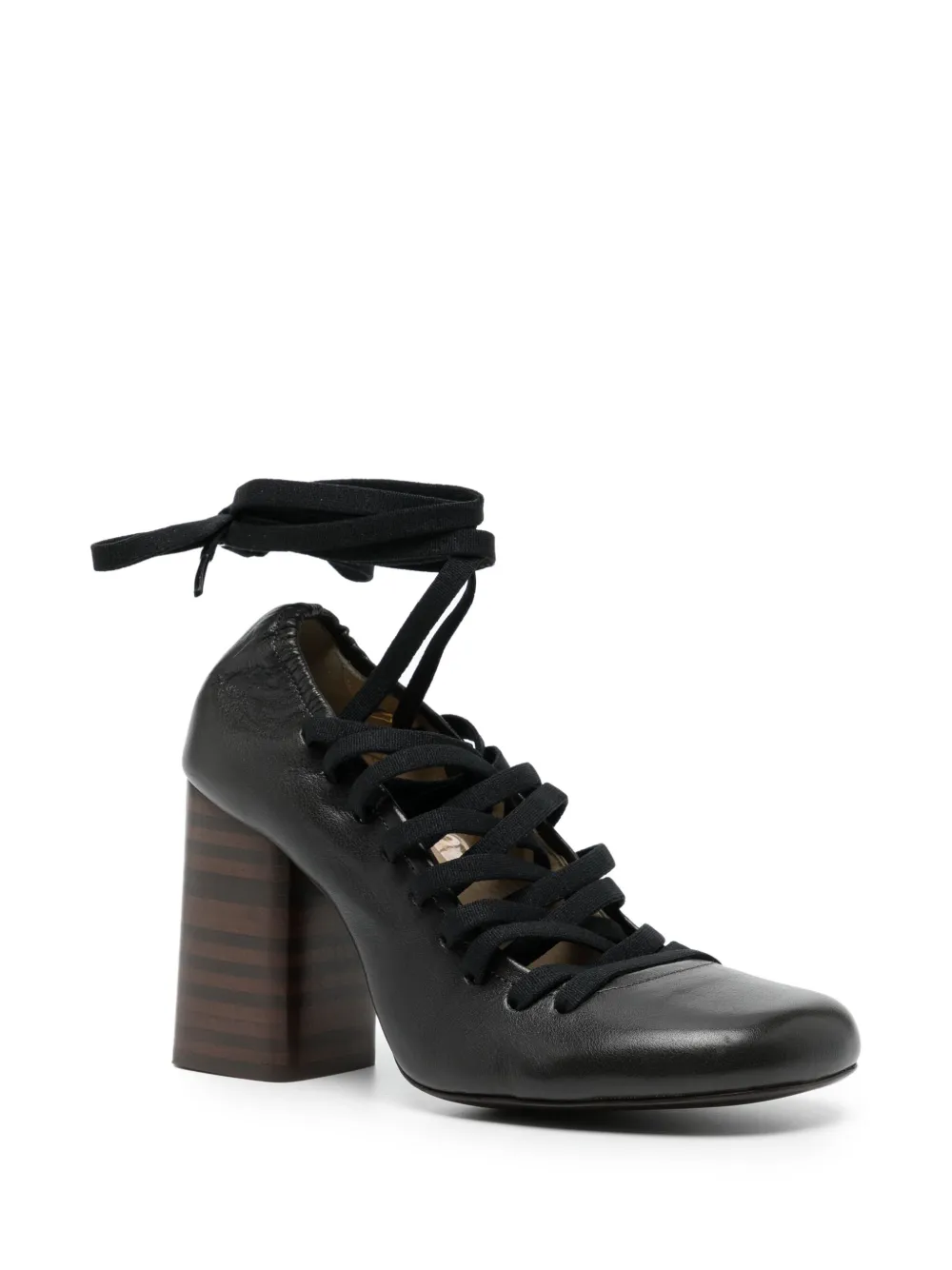 LEMAIRE 90mm lace-up pumps Brown