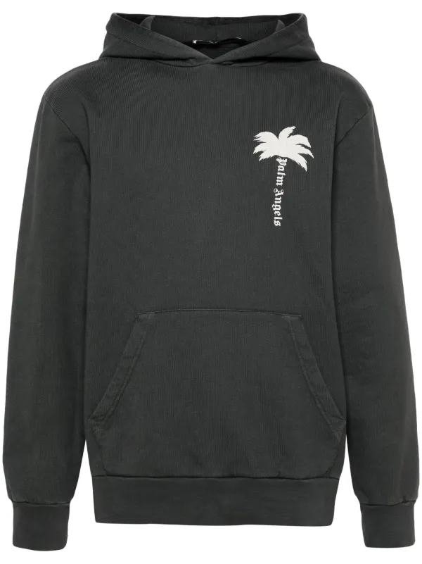 Palm Angels logo-print Cotton Hoodie Black FARFETCH TH