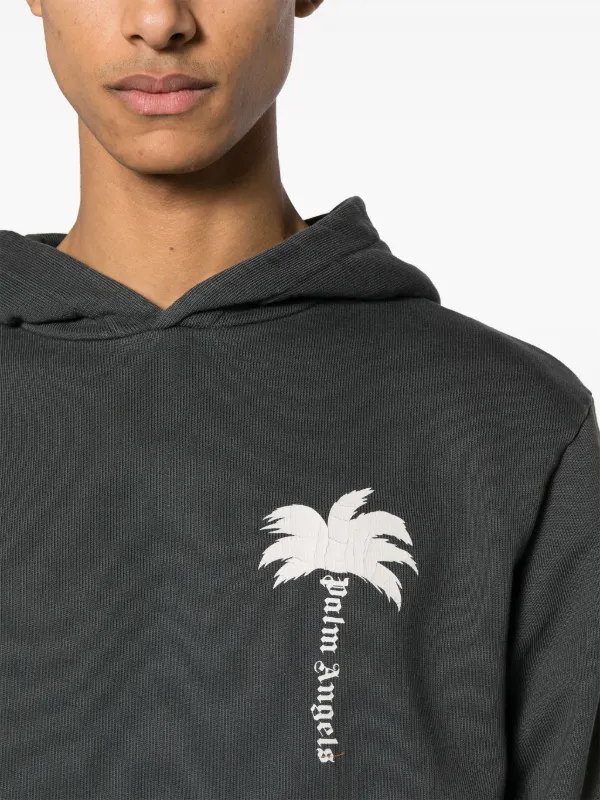 Palm Angels ロゴ Embroidered コットン 長袖 パーカー ブラック Palm Angels logo-embroidered Cotton Hoodie | Black | FARFETCH