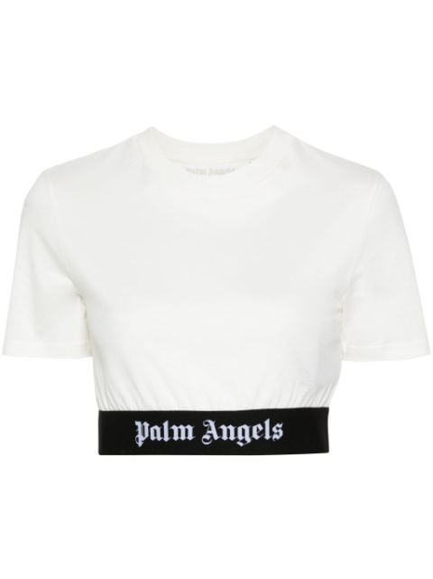 Palm Angels logo-jacquard cropped T-shirt