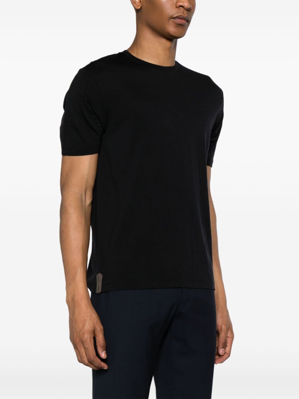 Shop Herno Crew-neck Wool T-shirt In Blue