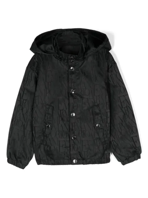 Emporio Armani Kids ロゴジャカード フーデッド ジャケット