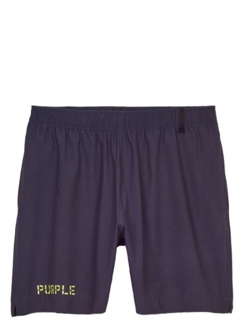 Purple Brand logo-print swim shorts