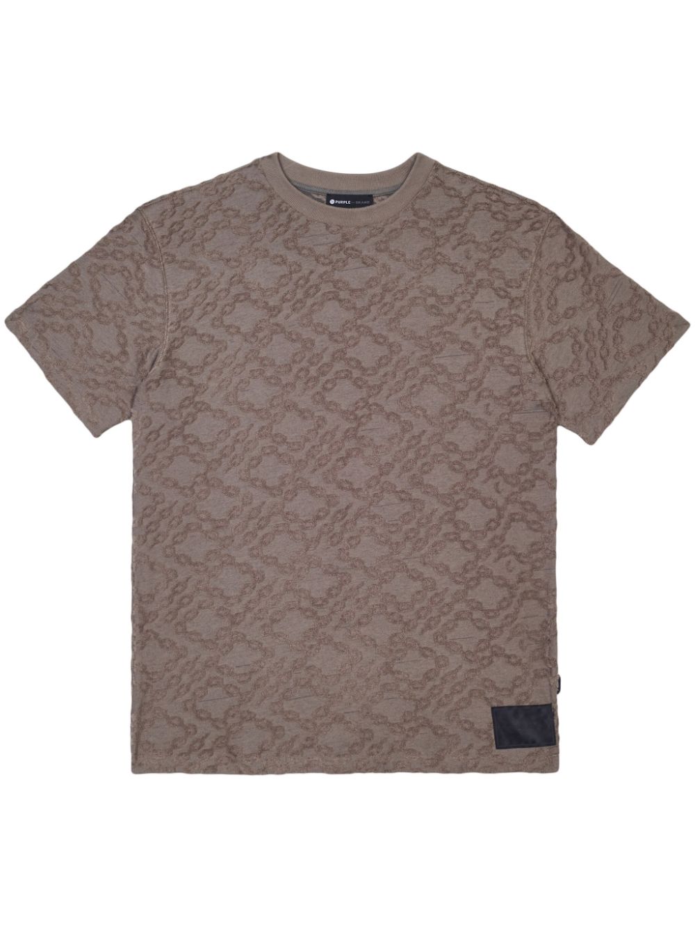 Purple Brand Patterned-jacquard Terry-cloth T-shirt In Brown