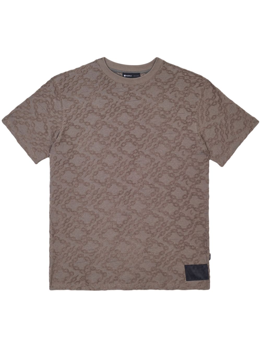 patterned-jacquard terry-cloth T-shirt