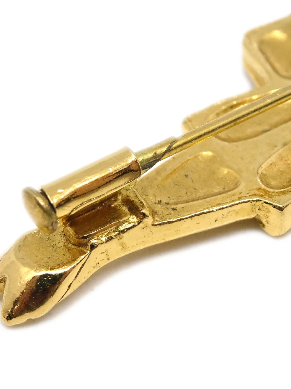 Pre-owned Chanel 1990-2000 Mademoiselle-motif Brooch In Gold