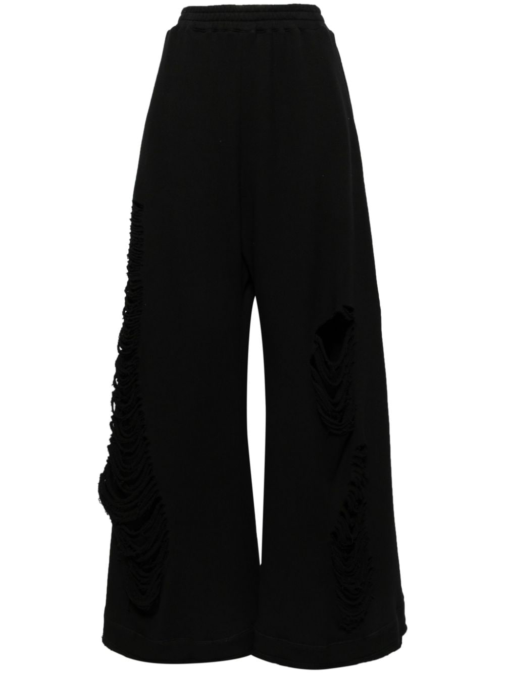 Shop Melitta Baumeister Ripped Cotton Track Pants In Black