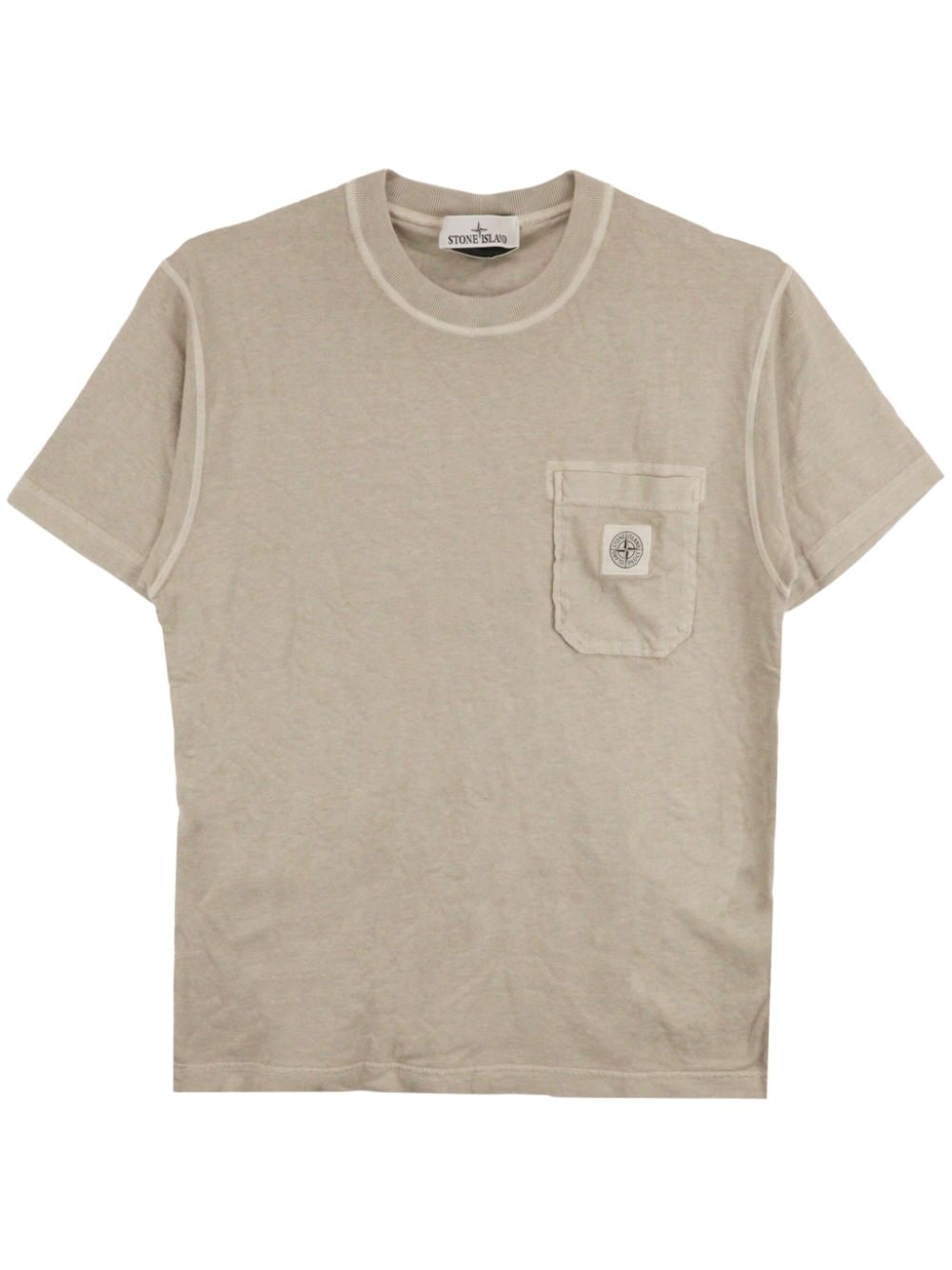 Stone Island Logo-print Cotton T-shirt In Neutrals