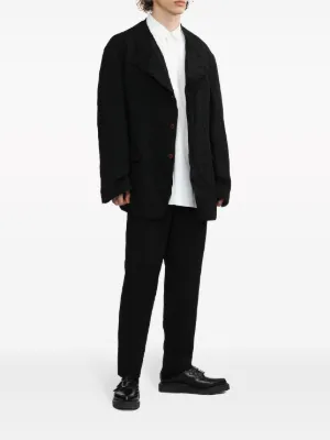 【美品】ブラックコムデギャルソン　パッチワークデザイン 長袖シャツ 黒 BLACK COMME des GARCONS(ブラックコムデギャルソン) 22SS