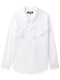 Black Comme Des Garçons ruffle-trimmed cotton shirt - White