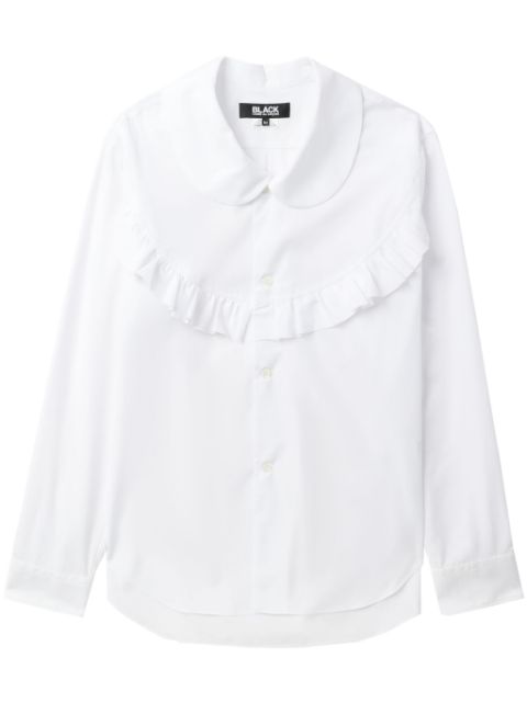 Black Comme Des Garcons ruffle-trimmed cotton shirt Women