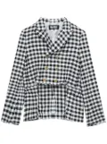 Black Comme Des Garçons cut-away gingham check jacket