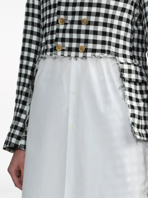 Black Comme Des Garçons cut-away Gingham Check Jacket Black Comme Des Garçons cut-away Gingham Check Jacket