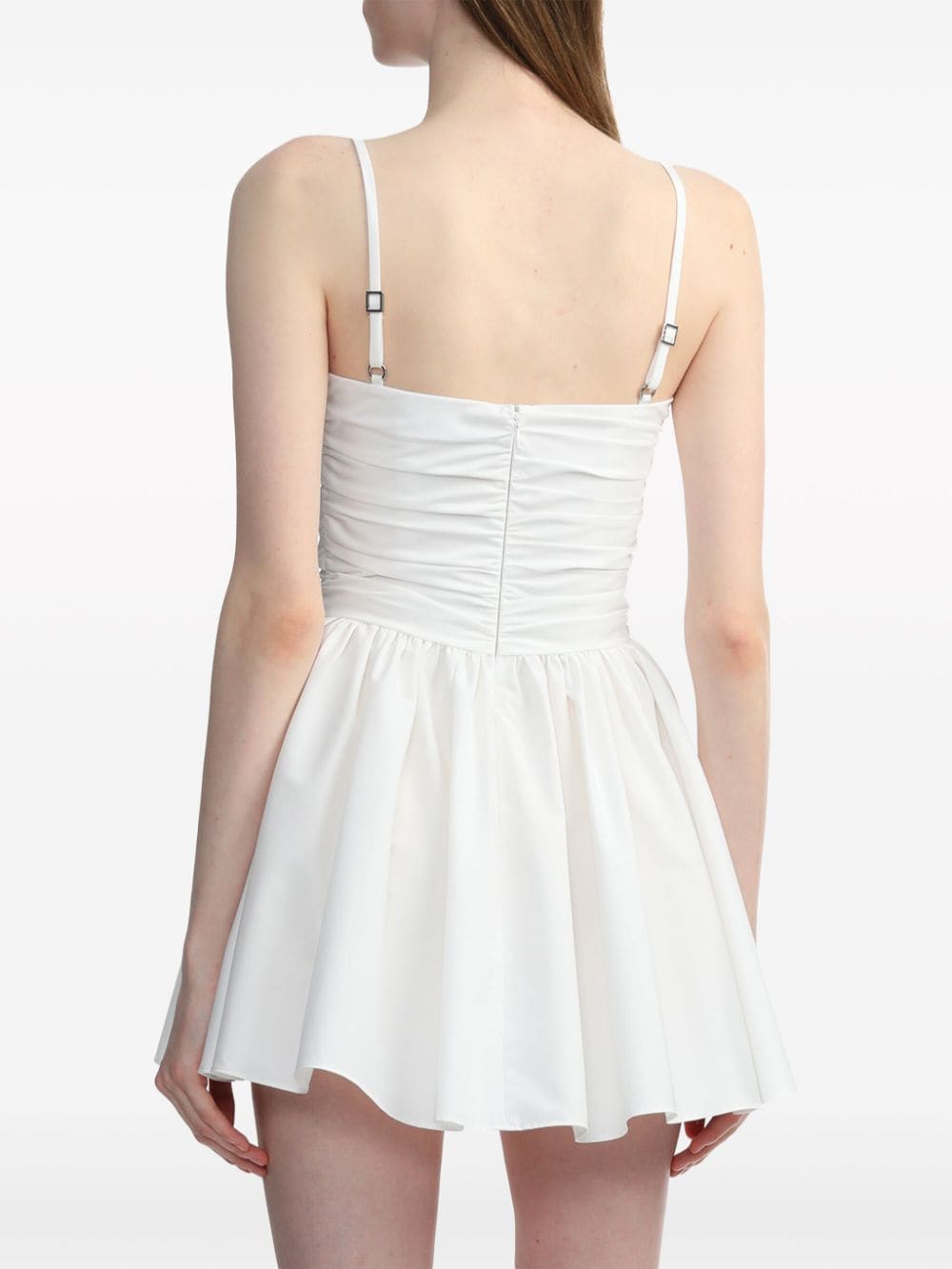 AREA Uitgesneden popeline mini-jurk Wit