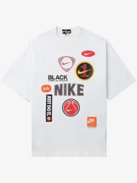Black Comme Des Garçons x Nike t-shirt en coton à logo imprimé