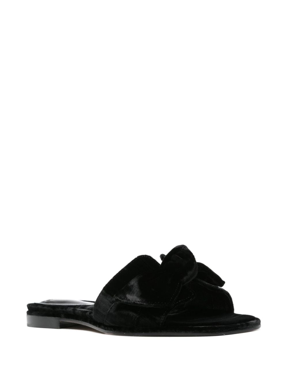 Shop Alexandre Birman Maxi Clarita Velvet Slides In Black