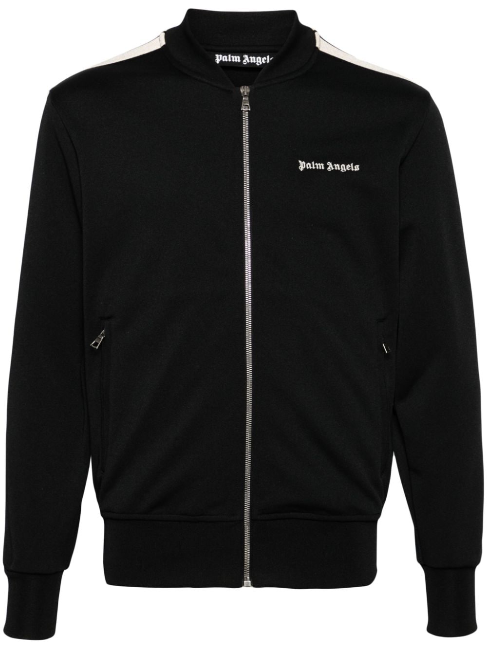 Palm Angels Logo-embroidered Track Jacket In Black