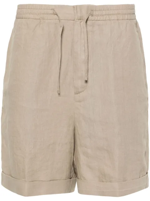 Canali slub-texture linen shorts