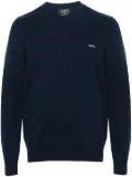 A.P.C. logo-embroidered jumper - Blue