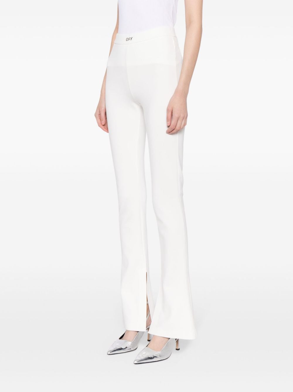 Off-White Sleek Split flared legging Wit