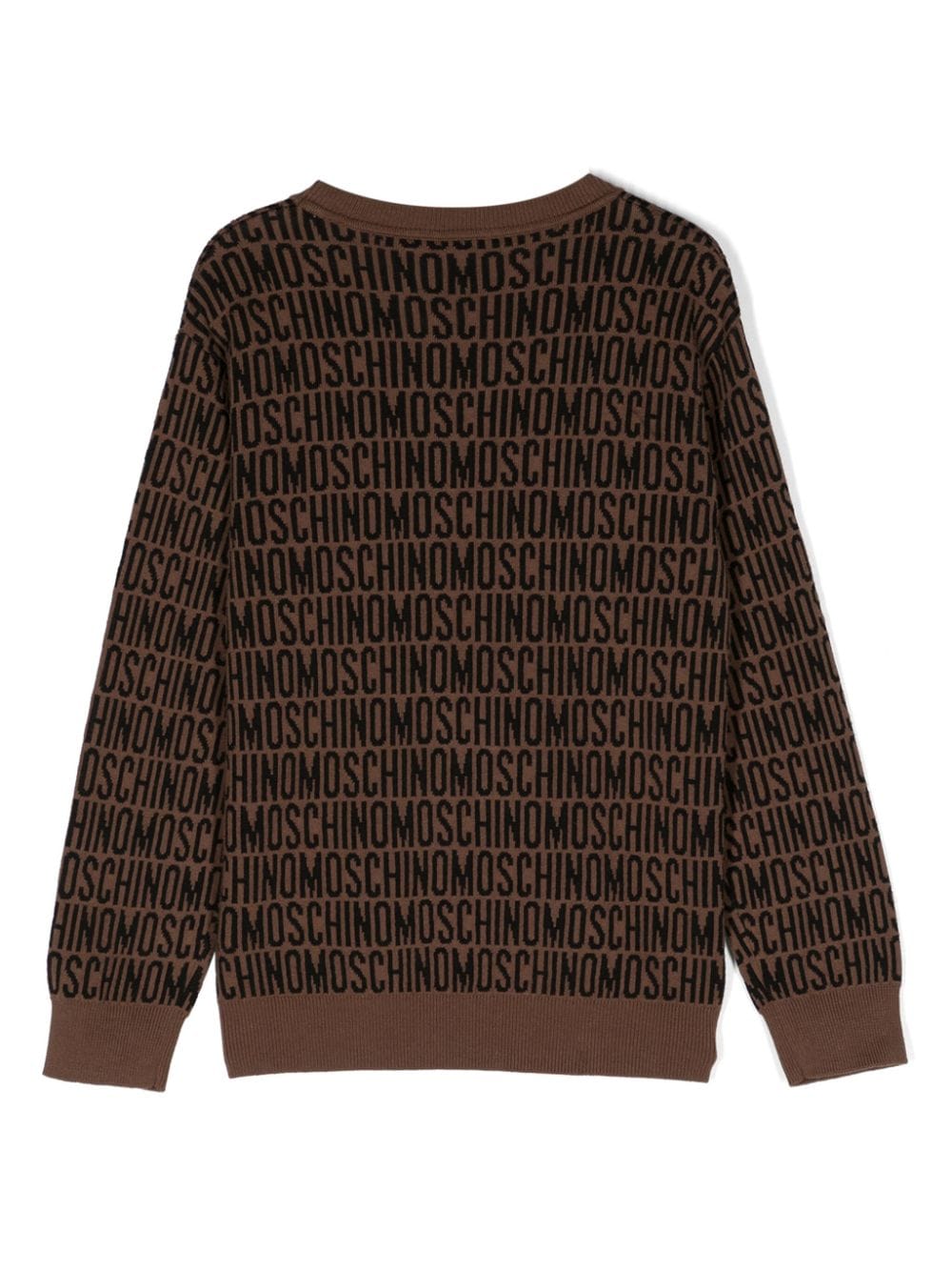Shop Moschino Monogram-jacquard Jumper In Brown