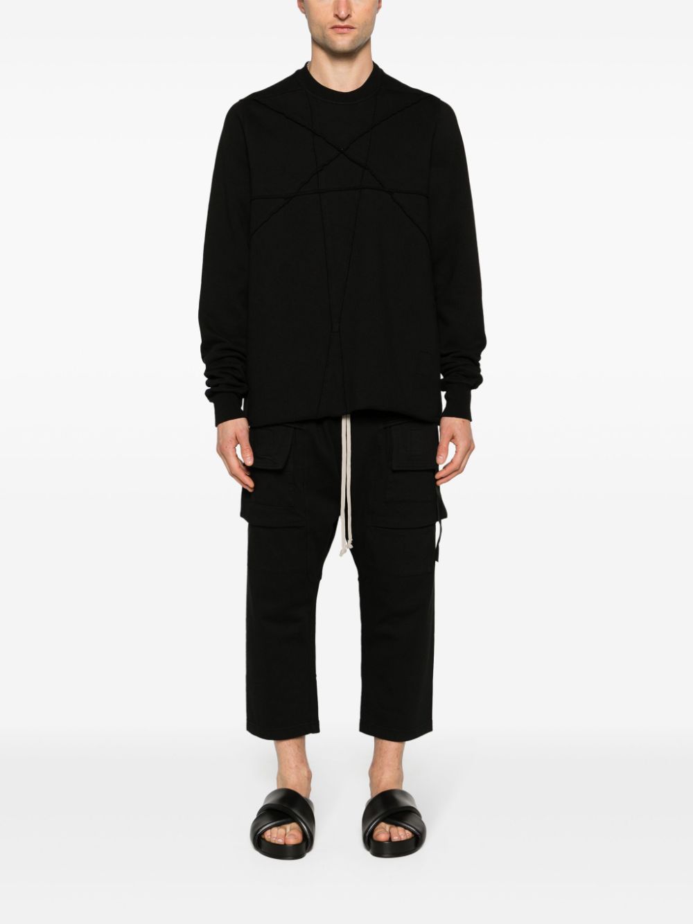 Shop Rick Owens Drkshdw Panelled Organic-cotton Sweatshirt In Black
