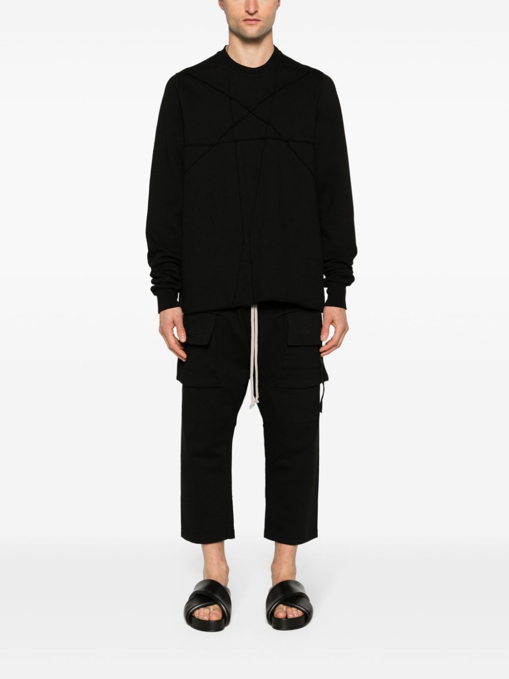 Image 2 of Rick Owens DRKSHDW panelled organic-cotton sweatshirt