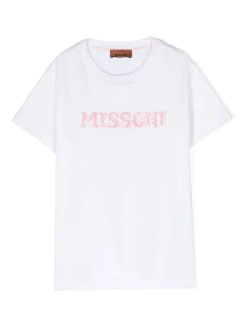 Missoni Kids футболка с вышитым логотипом