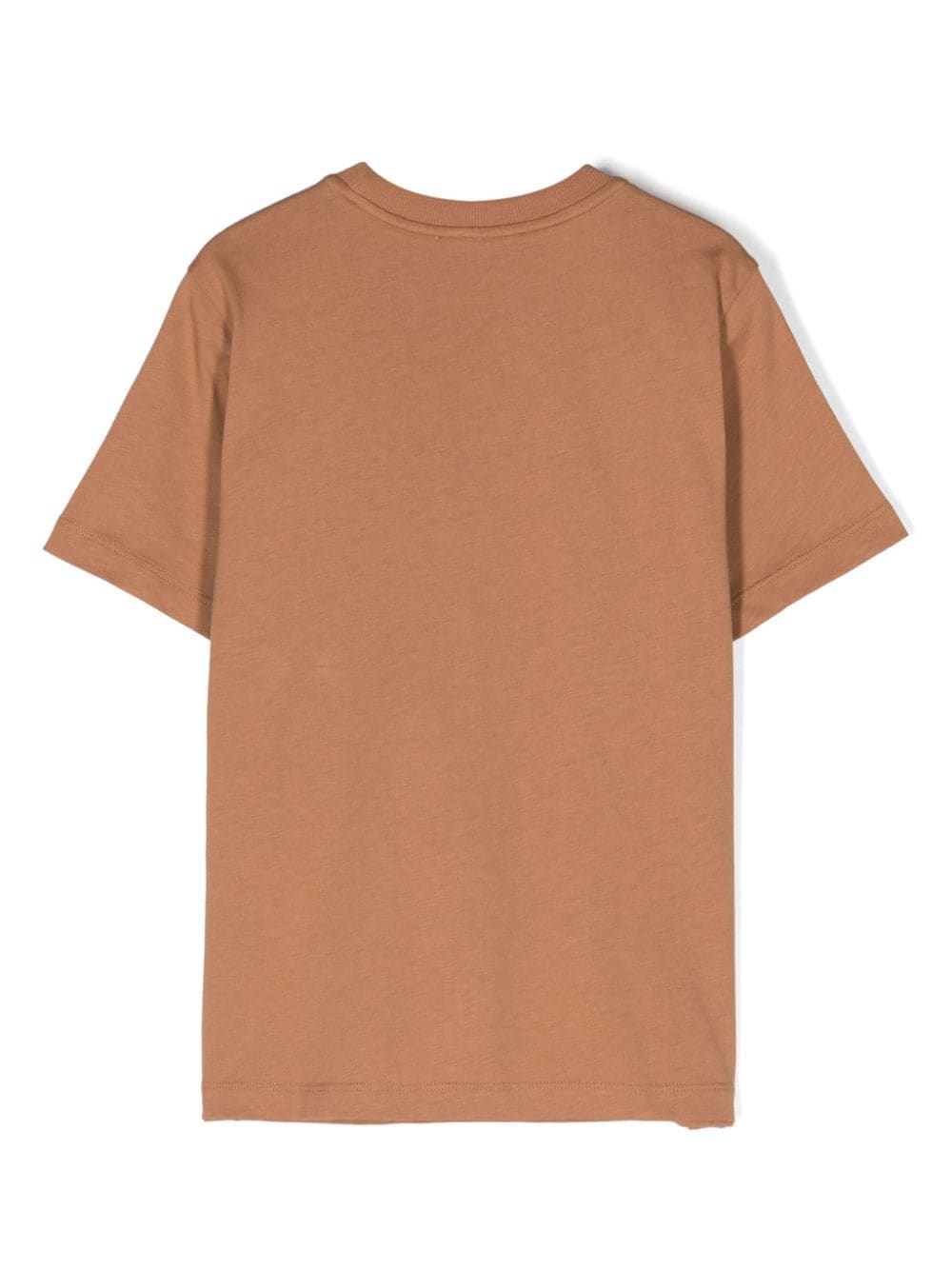 Shop Emporio Armani Logo-print Cotton T-shirt In Brown