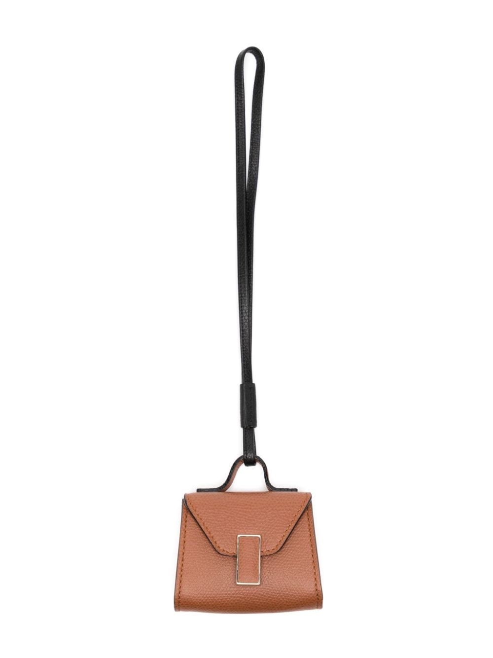 Valextra Iside Leather Bag Charm In Brown