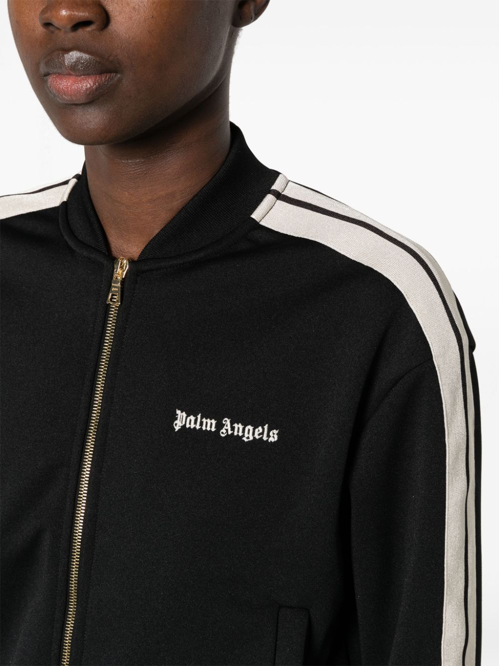 Shop Palm Angels Logo-embroidered Bomber Jacket In Black