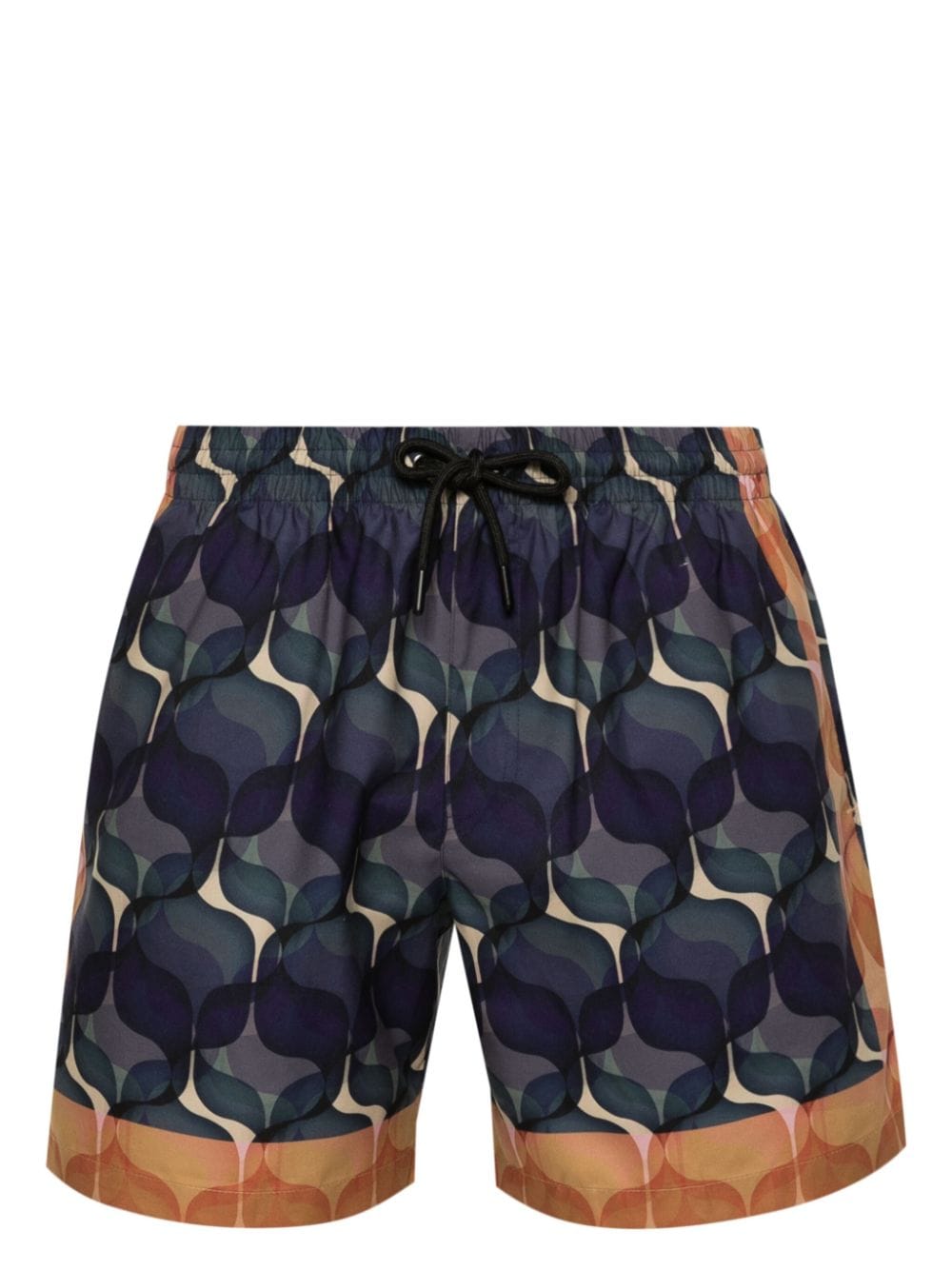 Shop Dries Van Noten Geometric-print Swim Shorts In Blue