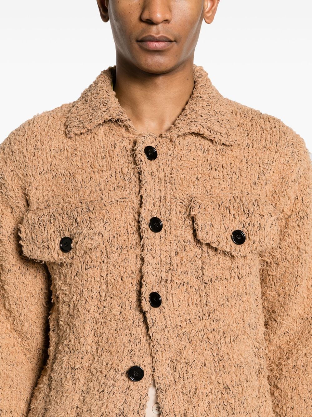 DRIES VAN NOTEN Fleece shirtjack Bruin