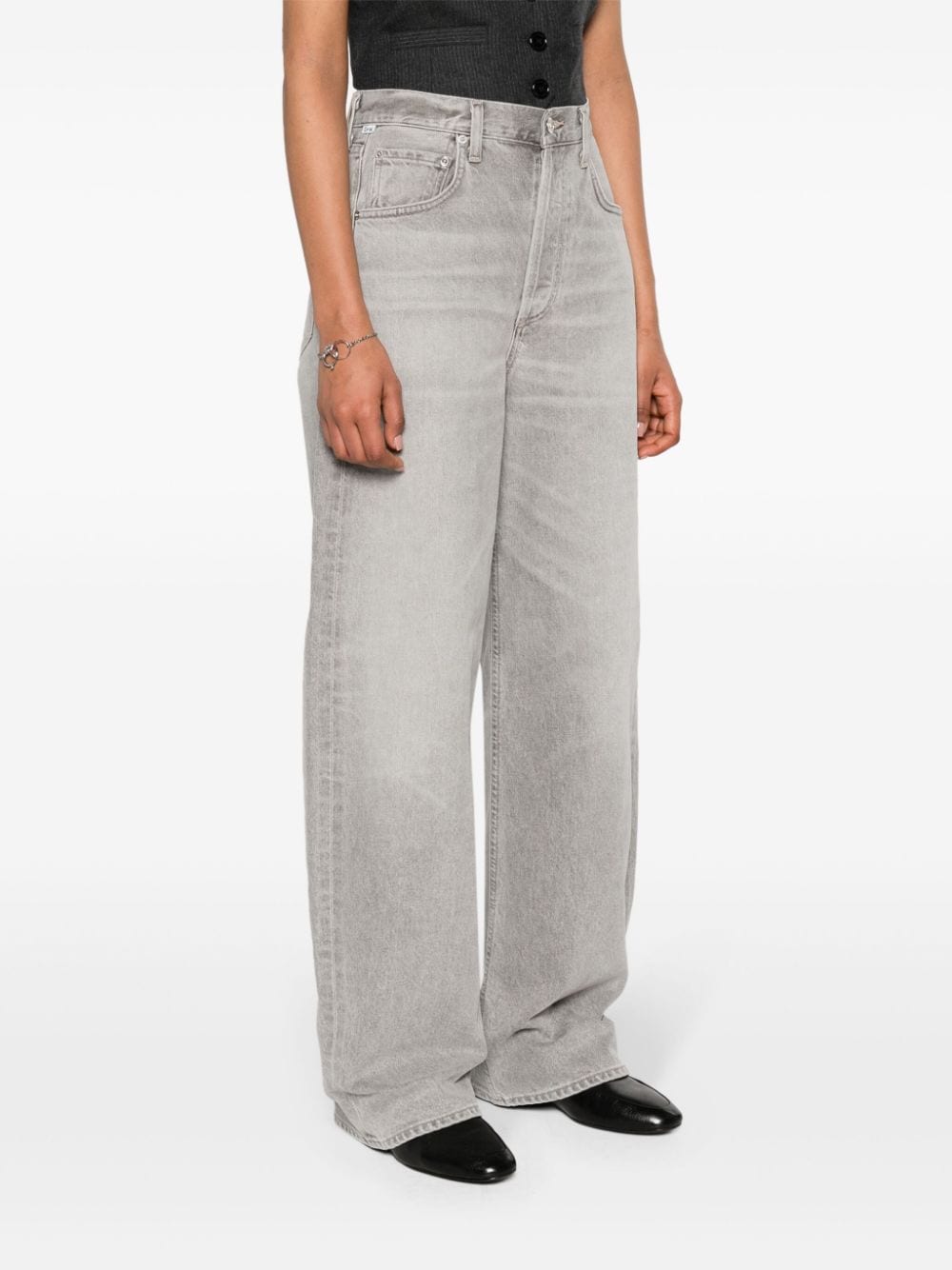 Shop Citizens Of Humanity Ayla Wide-leg Jeans In Grey