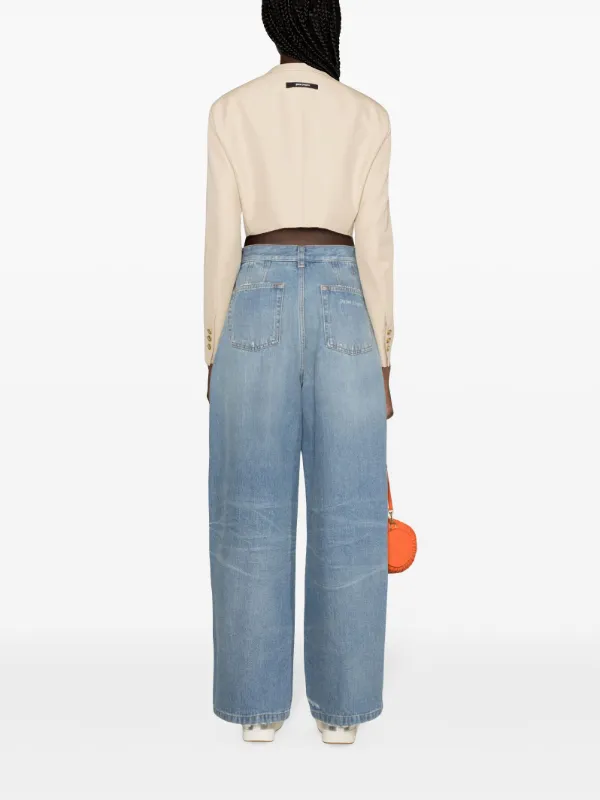 Palm Angels high-rise wide-leg Jeans | Blue | FARFETCH