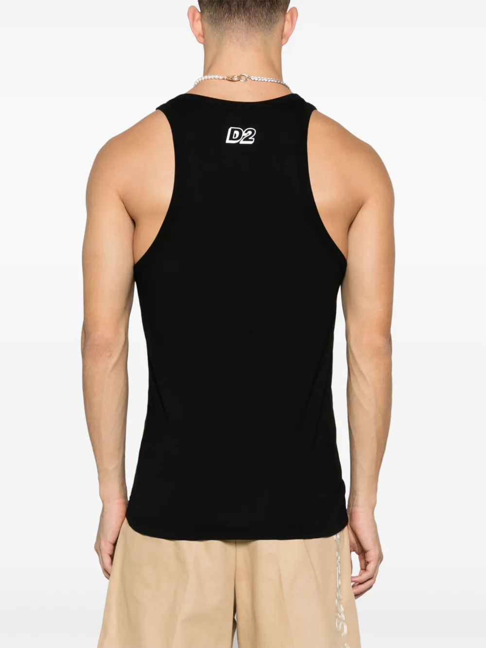 Dsquared2 Logo-print Stretch-modal Tank Top In Black