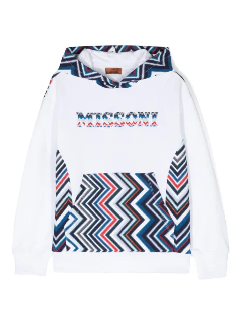 Missoni Kids hoodie con estampado chevron