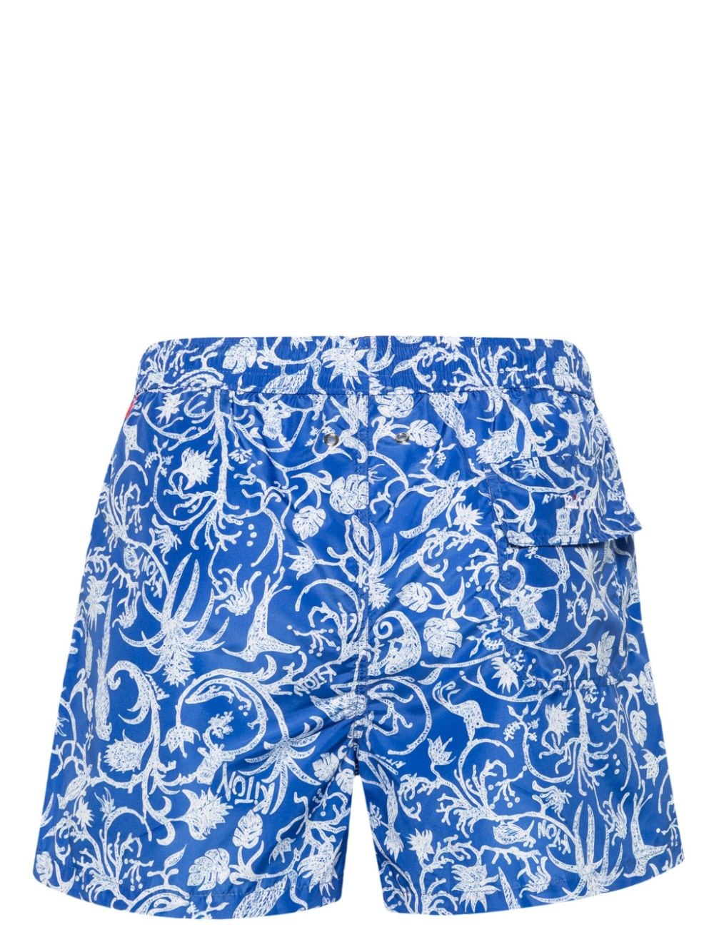 Kiton graphic-print swim shorts - Blauw