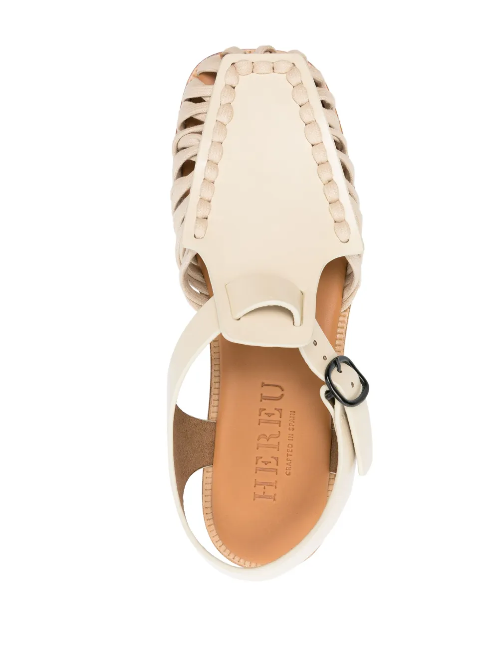 Shop Hereu Alaro Caged Leather Sandals In Neutrals