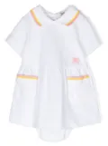 Burberry Kids Equestrian Knight cotton polo dress - White