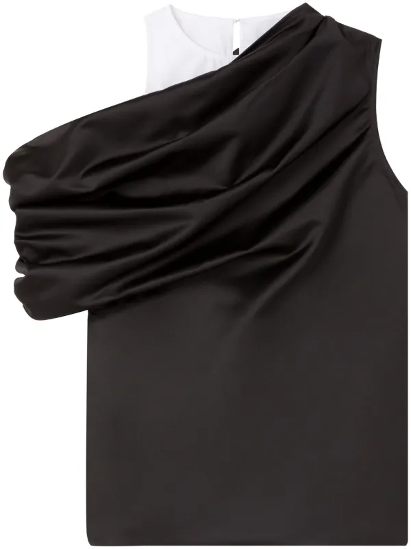 Az Factory Hyacinth Draped Cropped Top in Black