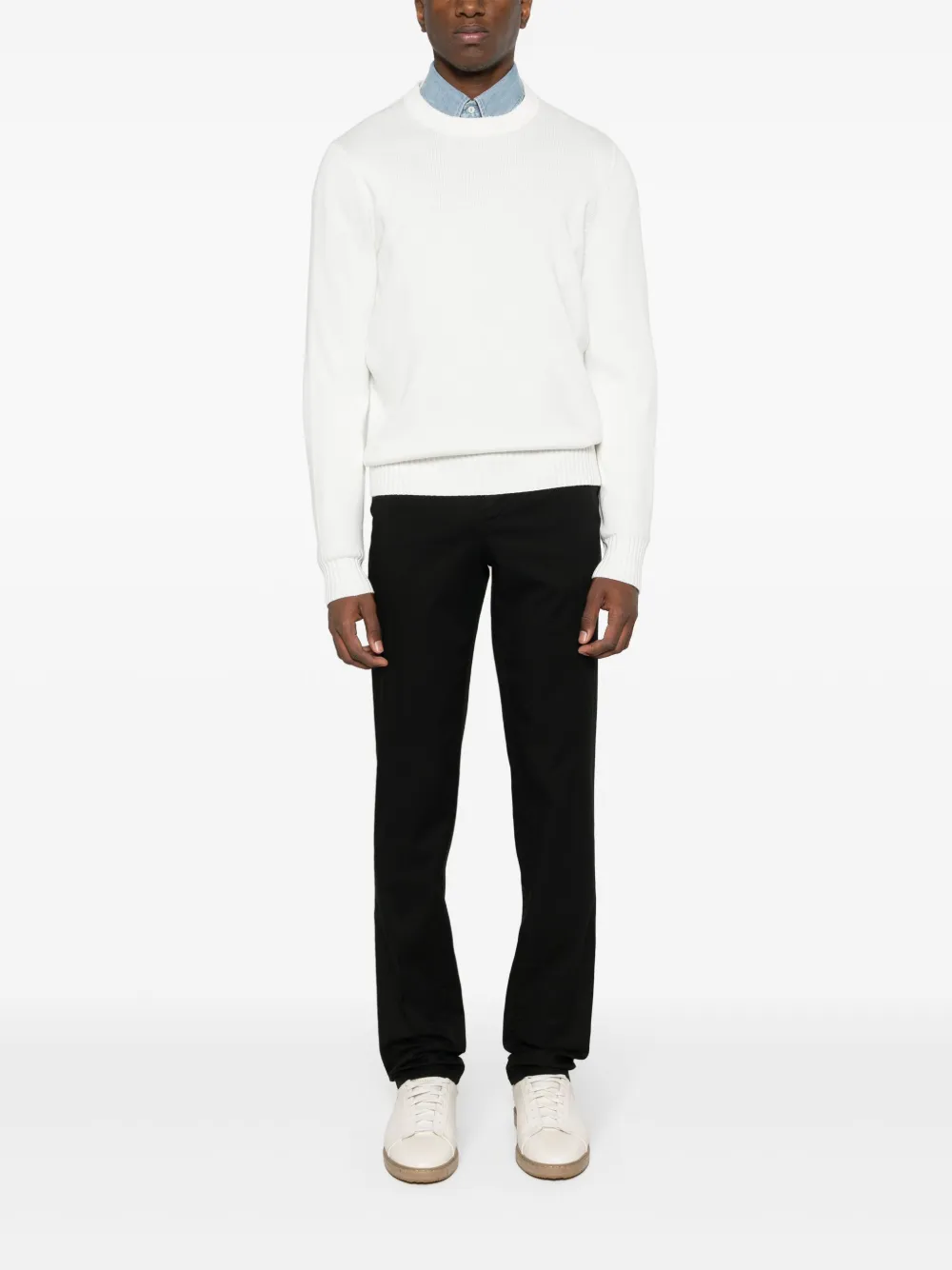 Shop Brunello Cucinelli Knitted Cotton Jumper In White