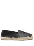 Dolce & Gabbana logo-embossed leather espadrilles - Black