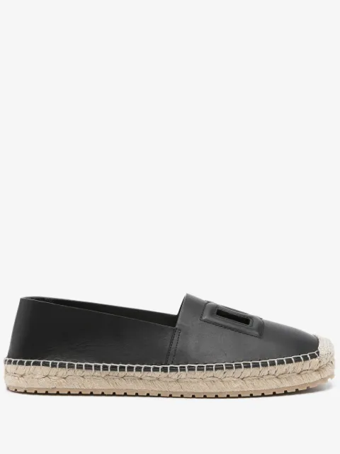 Dolce & Gabbana logo压纹皮质草编鞋