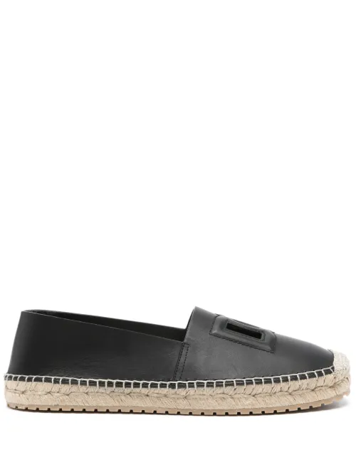 Espadrilles en cuir à logo embossé - Dolce & Gabbana - Modalova