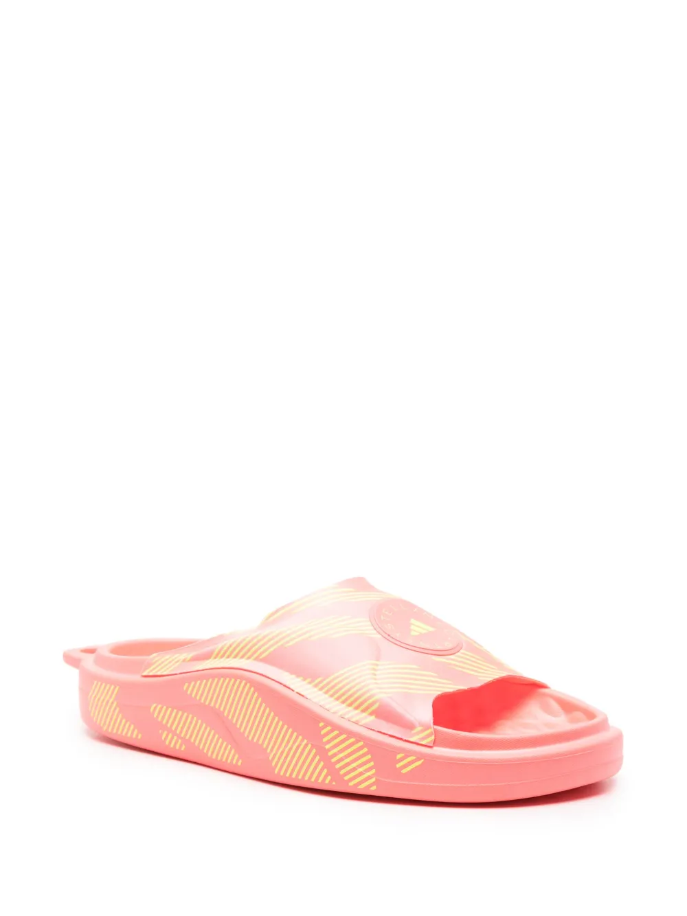 adidas by Stella McCartney logo-print flat slides - Roze