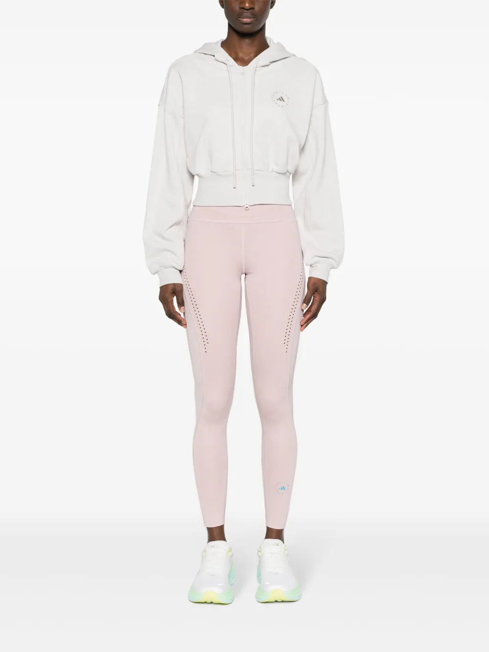 adidas by Stella McCartney logo-print perforated leggings - Pink